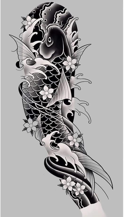 鯉魚紋身新設(shè)計(jì)，友情與陪伴的溫馨故事展